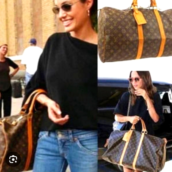 LOUIS VUITTON KEEPALL TRAVEL BAG BUNDLE! BANDOULIERE 60 BROWN MONOGRAM 🤎💛 - Picture 12 of 16